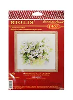 Набор для вышивания крестом Риолис Белые цветы (1467) (547139) (30х30см) (упаковка)