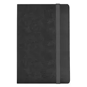 Записная книжка А7 80л лин. "Joy Book. Черный агат" иск.кожа, тонир.блок, скругл.углы, ляссе, резинка, карман на задн.форзаце