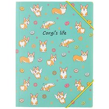 Папка на резинке «Corgi's life» А5