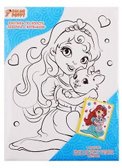 Набор для творчества Color Puppy Роспись по холсту Девочка с котенком 15*20см