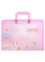 Портфель А4 7отд. "Sakura" пластик. ручки, ассорти