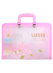 Портфель А4 7отд. "Sakura" пластик. ручки, ассорти