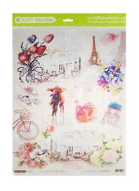 Рисовая бумага для декупажа "Craft Premier", A3, 25г/м, "Медовый месяц", CPD002