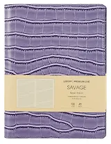 Книга для записей А5 100л лин. "Savage. Сиреневый" евроспираль, иск.кожа, тонир.блок., тиснение серебр.фольгой, петля д/ручки, кармашки