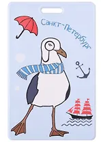 Чехол для карточек СПб Чайка и зонтик (ДГ2019-233)