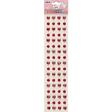 Полубусины Сердечки красные радужные с полужемчужинами