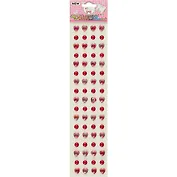 Полубусины Сердечки красные радужные с полужемчужинами