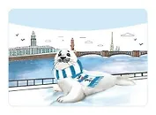 Чехол для карточек горизонтальный СПб Нерпа и Нева (ДКГ2019-36)