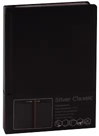 Ежедневник недатированный «Silver Classic» А5, чёрный, 152 листа, экокожа, Listoff