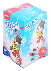 Набор для творчества LORI 3D Art. Игрушка-раскраска Забавный снеговик Ир-019