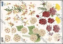 Аппликация бумажная вырубная для объемных рисунков (G82109) Цветы 9