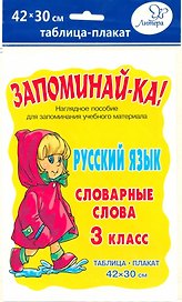 Русский язык. Словарные слова. 3 класс. Наглядное пособие