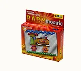 Игра, Мозаика с аппликацией, "Паровозик", d10/80 4 цв 9 аппл.