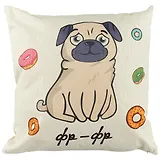 Подушка Мопс фр-фр (43х43) (текстиль)(12-11403-M1)