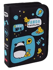 Пенал 1 отделение "Панда энерджи" 20*14, ткань/картон