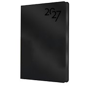 Ежедневник дат. 2027г. А6 176л "Soft Touch" черный, иск.кожа, интегр.переплет, тонир.блок, скругл.углы, ляссе, инд.уп
