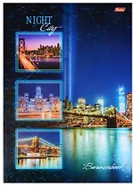 Книга для записей А4 120 листов клетка "Ночной город"