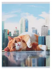 Тетрадь А4 48л кл. "Большой кот" скрепка, мел.картон, выб.лак