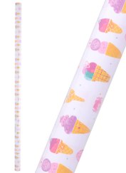 Бумага упаковочная 70*100см "Ice creams" суперглад., инд.уп.