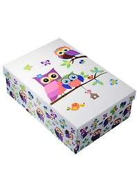 Коробка подарочная "Совы на белом" 18*12*7см, картон