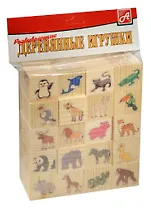 Набор кубиков В зоопарке (Д155e) (20 шт.) (3+) (упаковка)