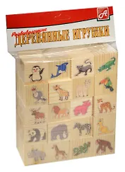 Набор кубиков В зоопарке (Д155e) (20 шт.) (3+) (упаковка)