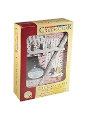 Набор для каллиграфии (перья 5шт, держатель, тушь черная) к/к, Cretacolor