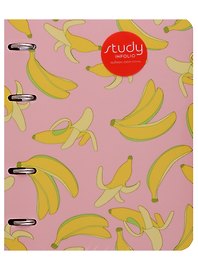 Тетрадь на кольцах «Banana. Розовый» 120 листов в клетку, А5, сменный блок - Infolio