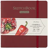 Скетчбук «Graf'Art», красный, 19 х 19 см, 20 листов