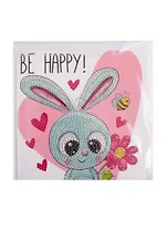 Алмазная мозаика MAZARI Открытка своими руками BE HAPPY 1, 15х15 см., ОПП-упаковка