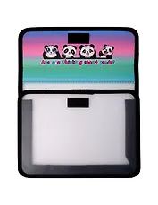 Папка для тетрадей А5 "Эмодзи панда " липучка, Оникс