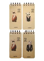 Блокнот А6- 116л 75*150 "Gentleman`s book" карт.обл., гребень, ассорти, Lenwa
