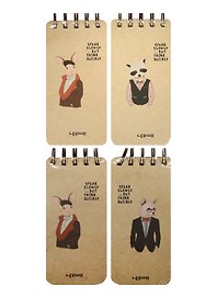 Блокнот А6- 116л 75*150 "Gentleman`s book" карт.обл., гребень, ассорти, Lenwa