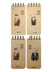 Блокнот А6- 116л 75*150 "Gentleman`s book" карт.обл., гребень, ассорти, Lenwa