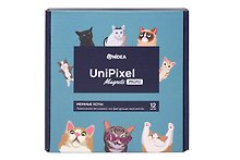 Набор для творчества UniPixel Magnet mini . Алмазная мозаика на фигурных магнитах «Мемные коты», 12 штук
