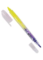 Текстовыделитель Crown, Multi Hi-Lighter Twin, двухсторонний жёлтый, фиолетовый 3/2 мм