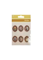 Наклейки в металл оправе для скрапа Овальные (Br-1) (11034601) (6шт) (упаковка)