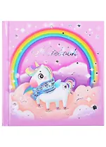 Записная книжка 105*105 48л "РАДУЖНЫЙ ЕДИНОРОЖЕК" 7БЦ, тиснение фольгой, глянц.ламинация
