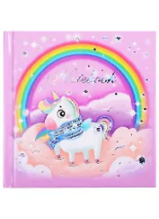 Записная книжка 105*105 48л "РАДУЖНЫЙ ЕДИНОРОЖЕК" 7БЦ, тиснение фольгой, глянц.ламинация