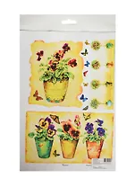 Набор для творчества Рисовая карта для декупажа Анютины глазки в горшочках 21*29см