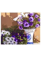 Набор для творчества Рыжий кот Холст с красками для рисования 30х40см по номерам. (24цв.) Свежие полевые цветы ХК-7700