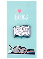 Значок I love books Книга The Book Was Better (металл)