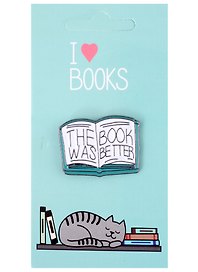 Значок «I love books. Книга. The Book Was Better», металл