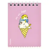 Блокнот А7 40л кл. "ПТИЧКИ" бел.офсет, полноцв.печать, гребень, УФ-лак сплошной