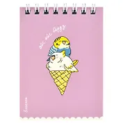 Блокнот А7 40л кл. "ПТИЧКИ" бел.офсет, полноцв.печать, гребень, УФ-лак сплошной