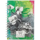 Скетчбук А5 60л "SKETCHBOOK. Flower" белый офсет, 120г/м2, софт.тач., евроспираль