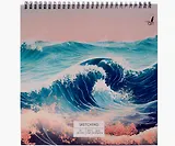 Скетчбук 270*270 20л "Волна"  акварел. бумага, 200г/м2,тв.обложка, евроспираль