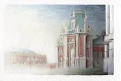 Открытка Москва карандаш "Большой Царицынский дворец"