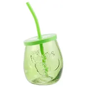 Стакан с крышкой и трубочкой (стекло) (11см) (400мл) (113744)