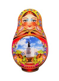 ГС Магнит Курган Матрешка Памятник Наташе Аргентовской (дерево) (7,5 см)